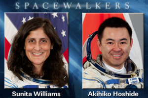 unita Williams och Aki HoshideBild: Sunita och Aki ska utföra dagens rymdpromenad. Man skulle kunna säga att Sunita Williams har en liten koppling till Sverige, hon har nämligen flugit med Christer Fuglesang tidigare