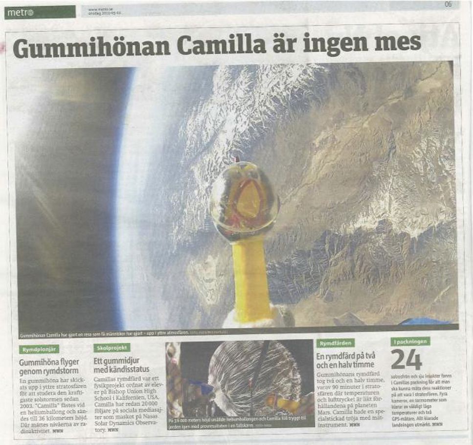 Gummihöna i rymden