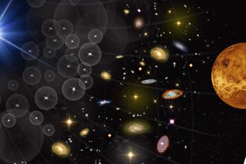 M5_mission_themes.jpg Illustration av planeter och galaxer i fullfärg