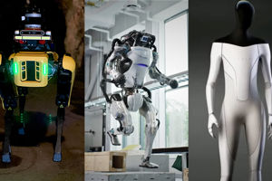 robotar_.jpg Robothunden Spot, roboten Atlas och Tesla bot.