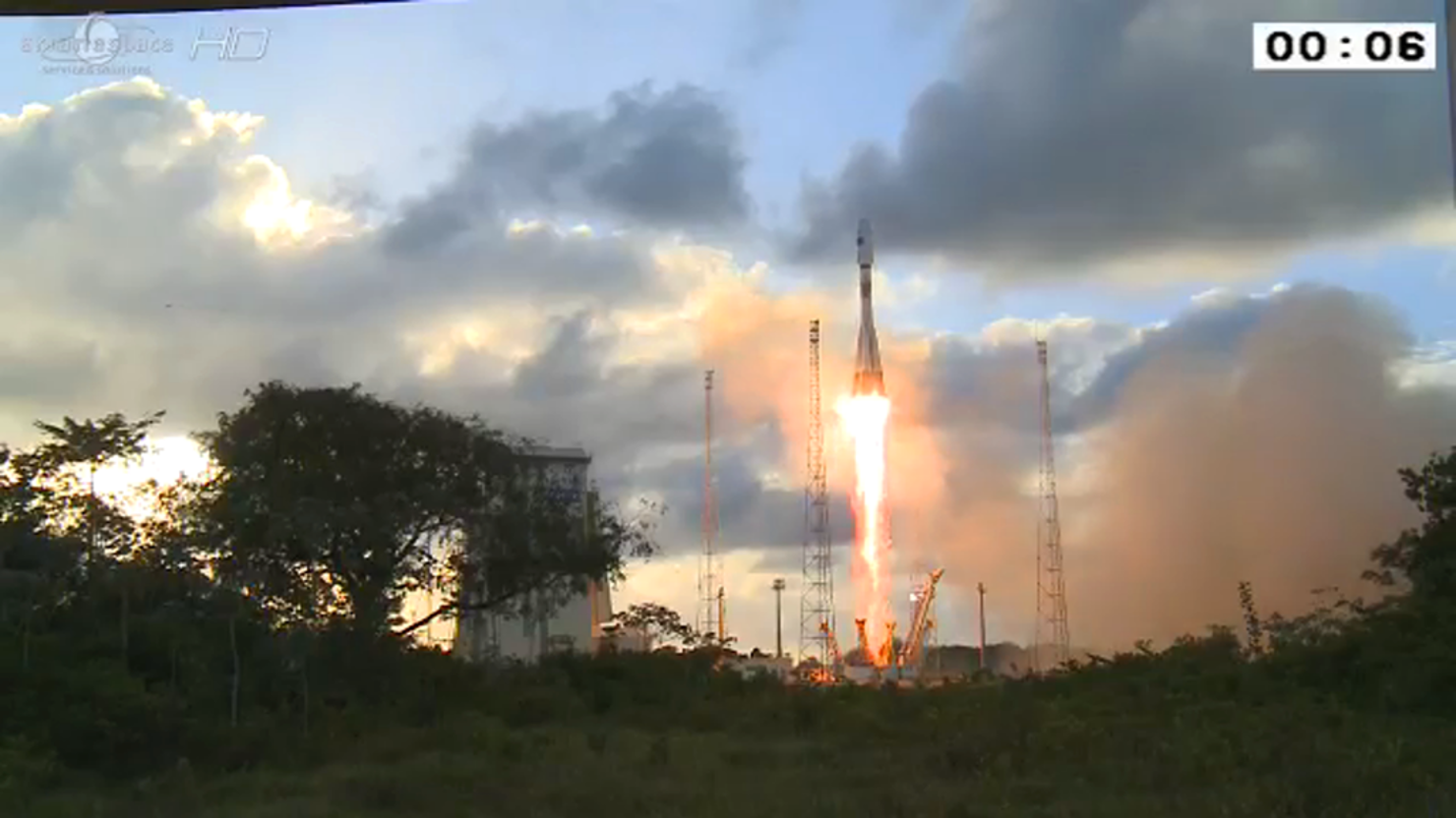 Lyckad uppsändning av Sentinel-1 igår. Källa: ESA/CNES/Arianespace.