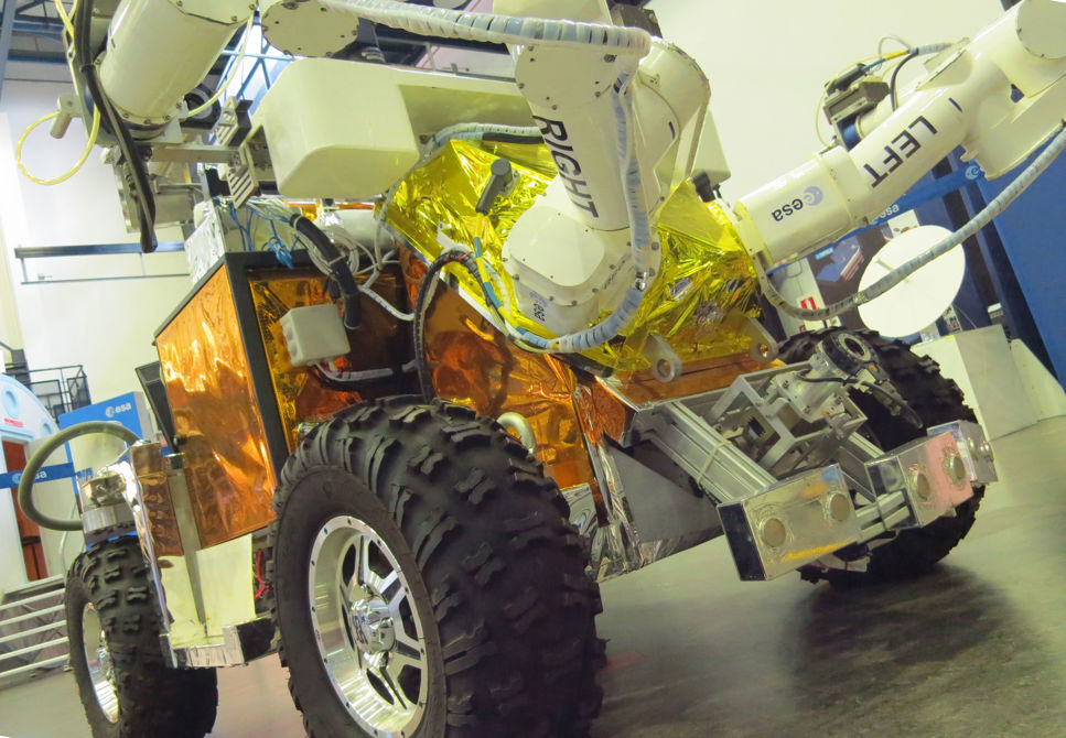 Roboten Eurobot är gjord för att förflytta sig och arbeta på andra planeters yta.