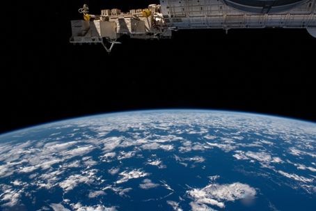 Jorden fotograferad från Internationella rymdstationen, ISS