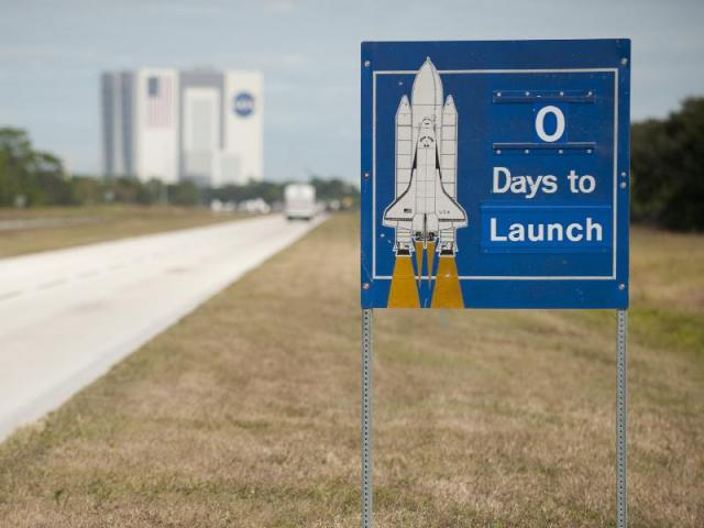 Skylt på vägen till kennedy space center
