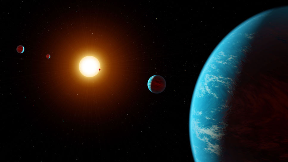 En konstnärs vision av hur K2-138 kan se ut