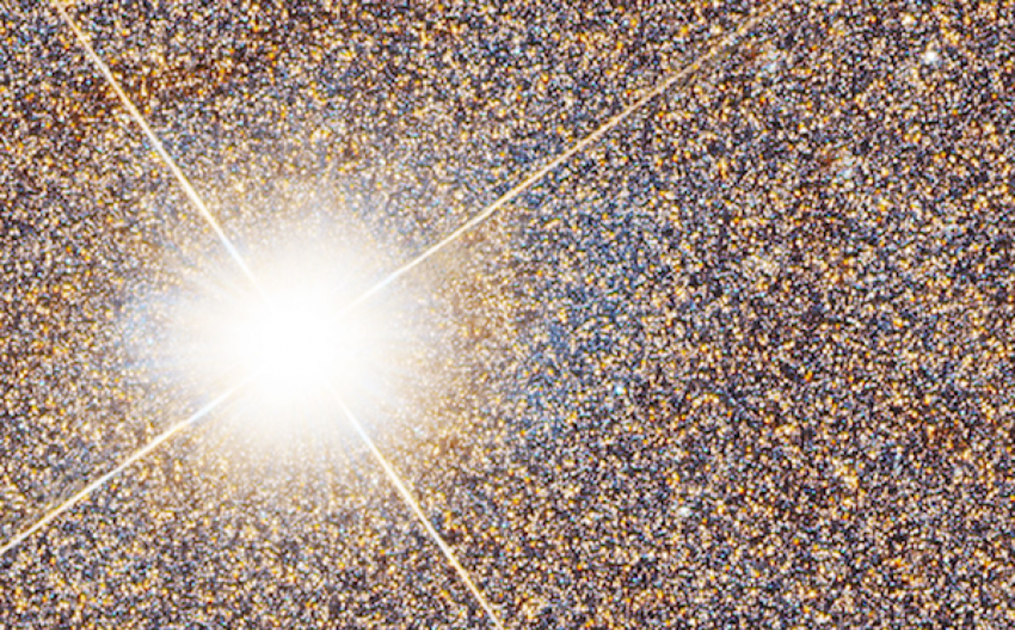 En inzoomad bild på Andromedagalaxen