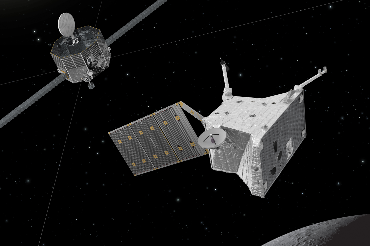 BepiColombo_at_Mercury-1.png BepiColombo ska ge ny kunskap om Merkurius