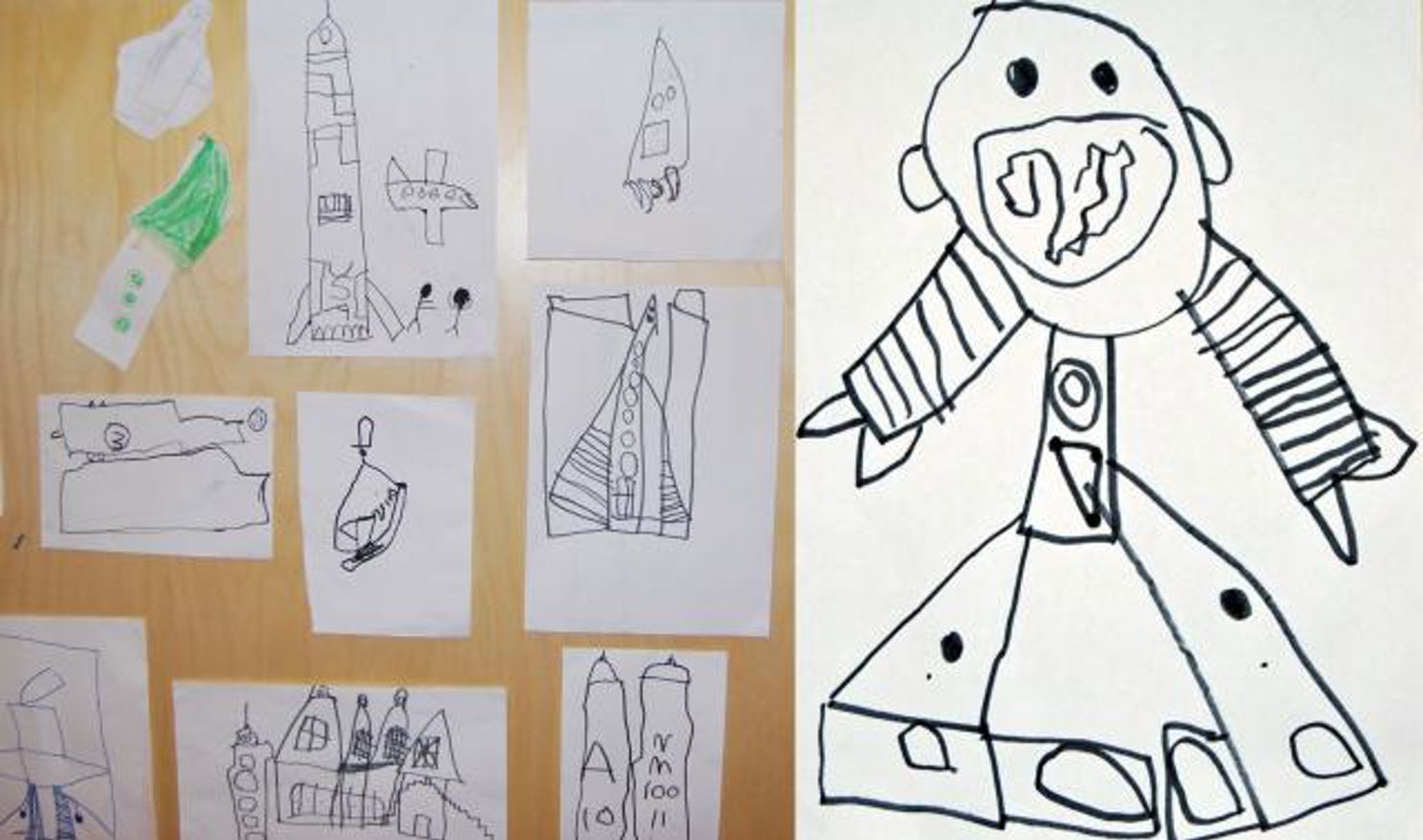 Gröna rymdvarelser och rymdpoliser i förskolan