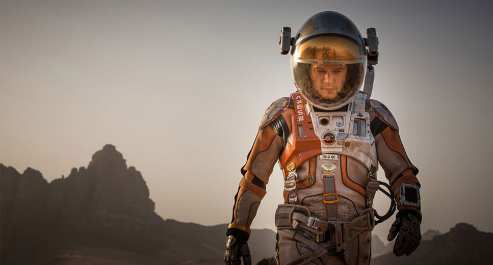 I filmen The Martian blir astronauten Mark Watney av misstag kvarglömd på Mars.