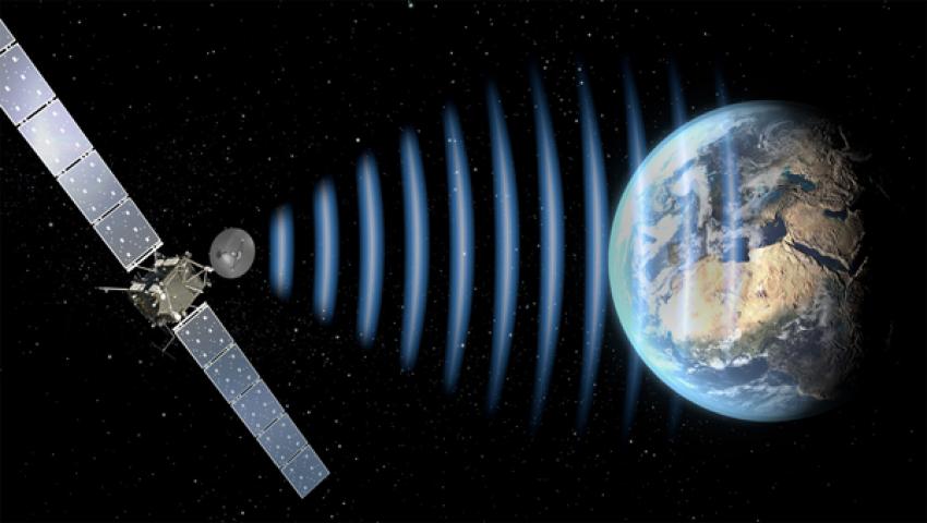 Rosetta skickar signal till jorden