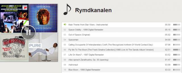 Rymdkanalen listar....