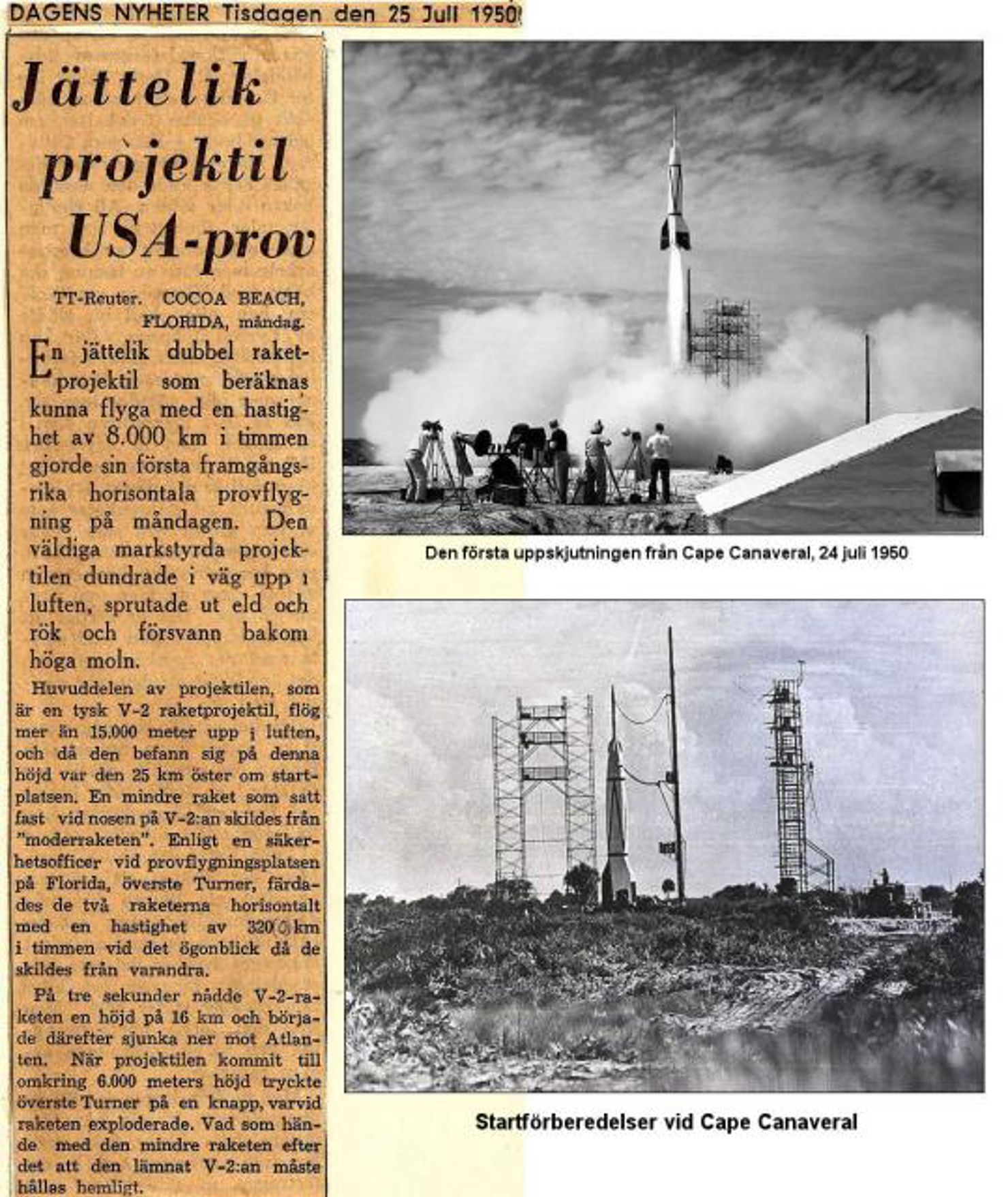 Gästbloggare: Den första uppskjutningen från Cape Canaveral – 1950