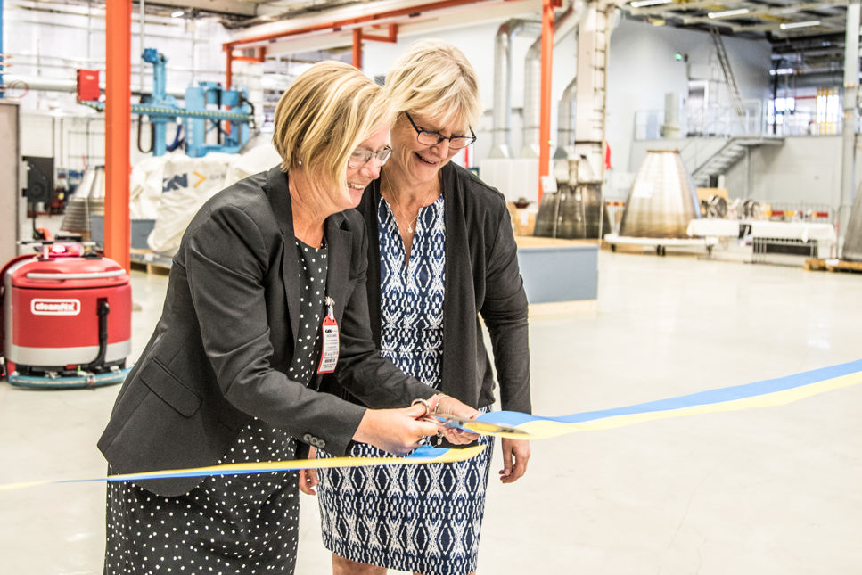 Anna Rathsman inviger ny rymdfabrik i Trollhättan