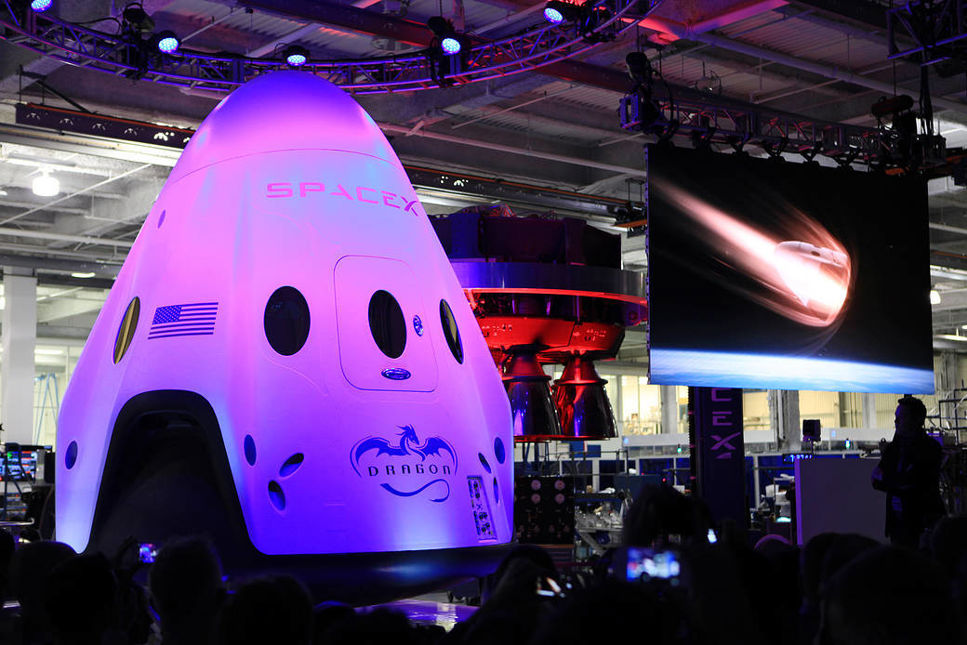 Space X:s rymdkapsel Crew Dragon.