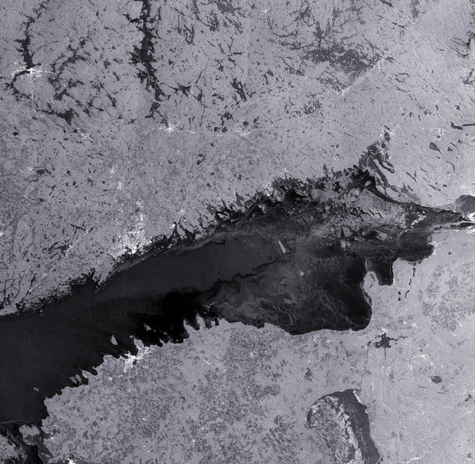 Sentinel-B satellitens vy över Finska viken