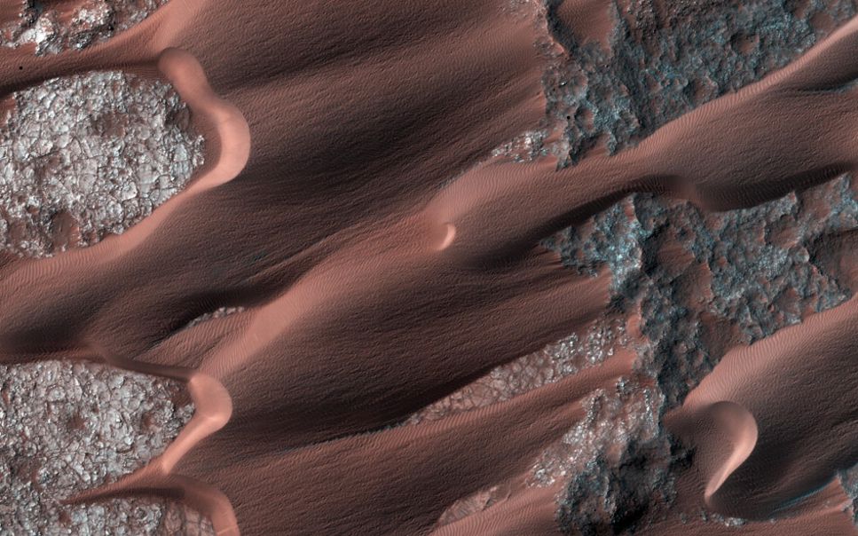 Aktiva sanddyner på planeten Mars