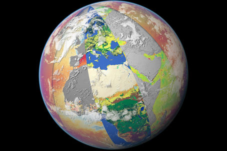 Earth_observation_supports_climate_action_pillars.jpg Olika satellitobservationer från rymden.