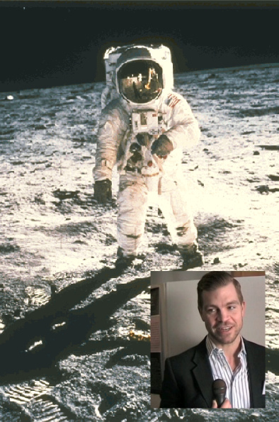 En amerikansk månpromenad, NASA och Lars Karlsson th.