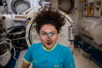 Jessica Meir ombord på ISS.