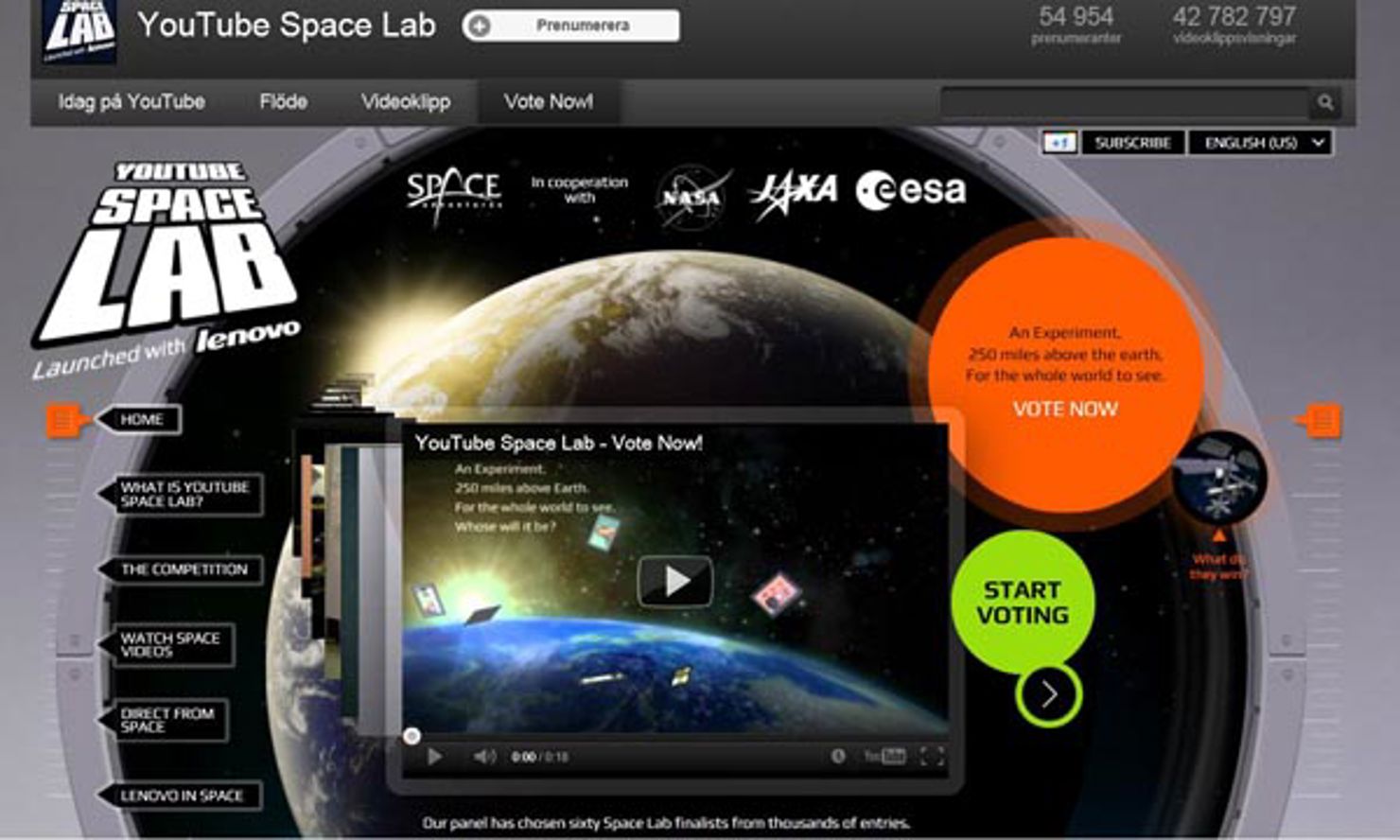 spacelab.jpg Finalister i studenttävling på YouTube utsedda