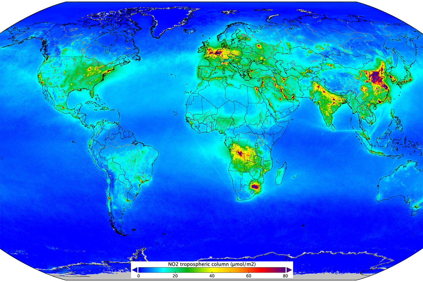 Copernicus Kvävedioxidutsläpp