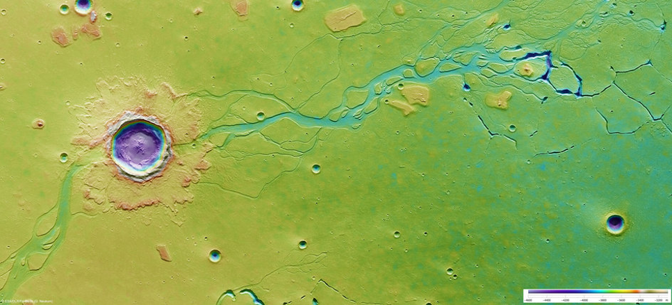 kraftiga nedslag lämnar spår på Mars