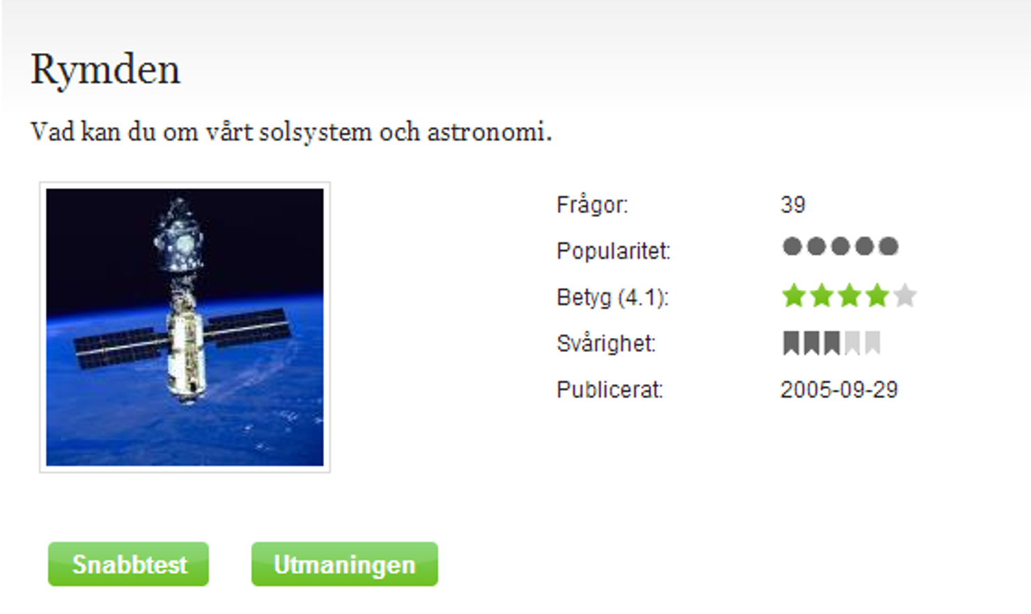 Test: Vad vet DU om rymden?