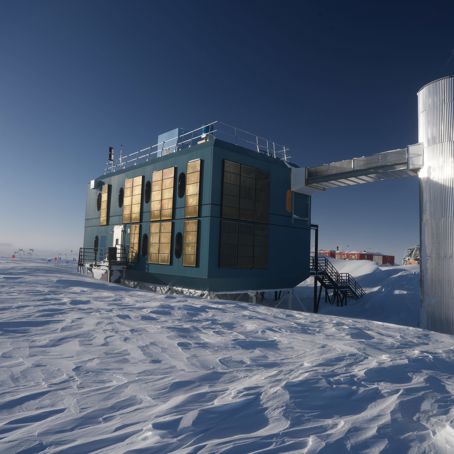 icl-1-1.jpg IceCube-laboratoriet vid Amundsen–Scott-stationen på Sydpolen i Antarktis.