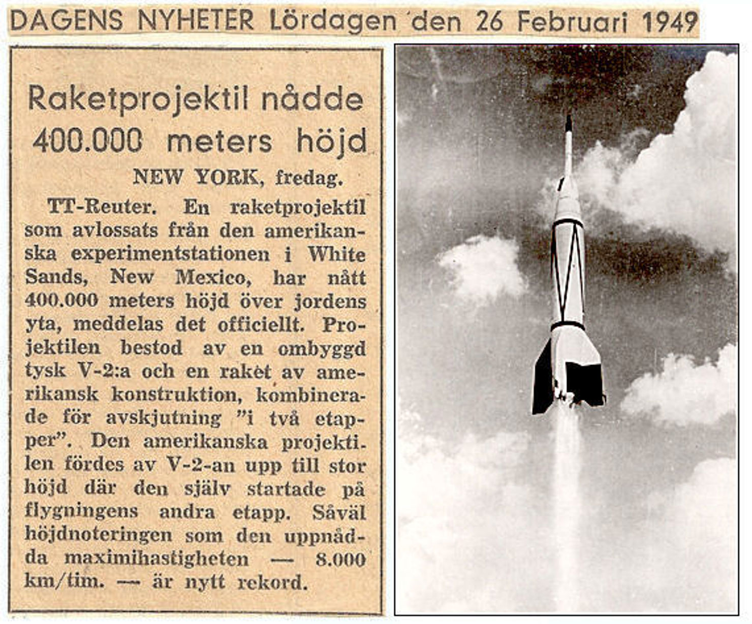 Gästbloggare: Den första tvåstegsraketen - 1949