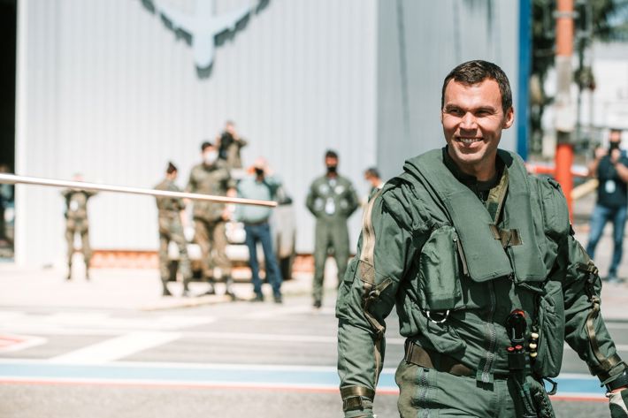 Marcus Wandt iklädd pilotkläder