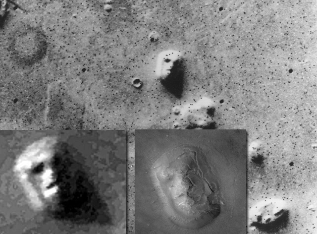 En sten eller annat föremål på Mars som är slående lik ett mänskligt ansikte. 