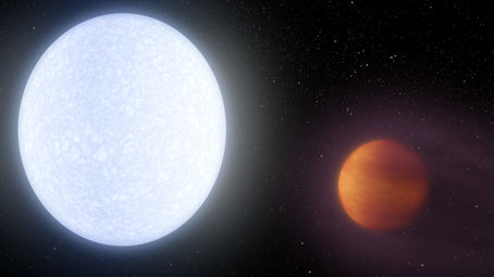 Illustration av den varma exoplaneten Kelt-9 b