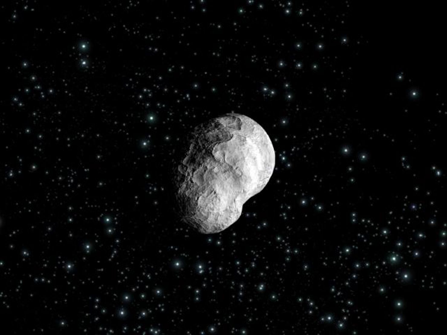 1-asteroid.jpg En konstnärs tolkning av asteroiden (2867) Steins.