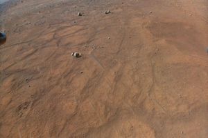 Mars yta sedd från helikoptern Ingenuity