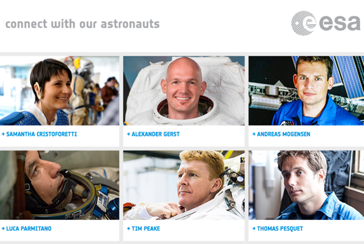 På ESA:s webbplats kan du komma i kontakt med en astronaut