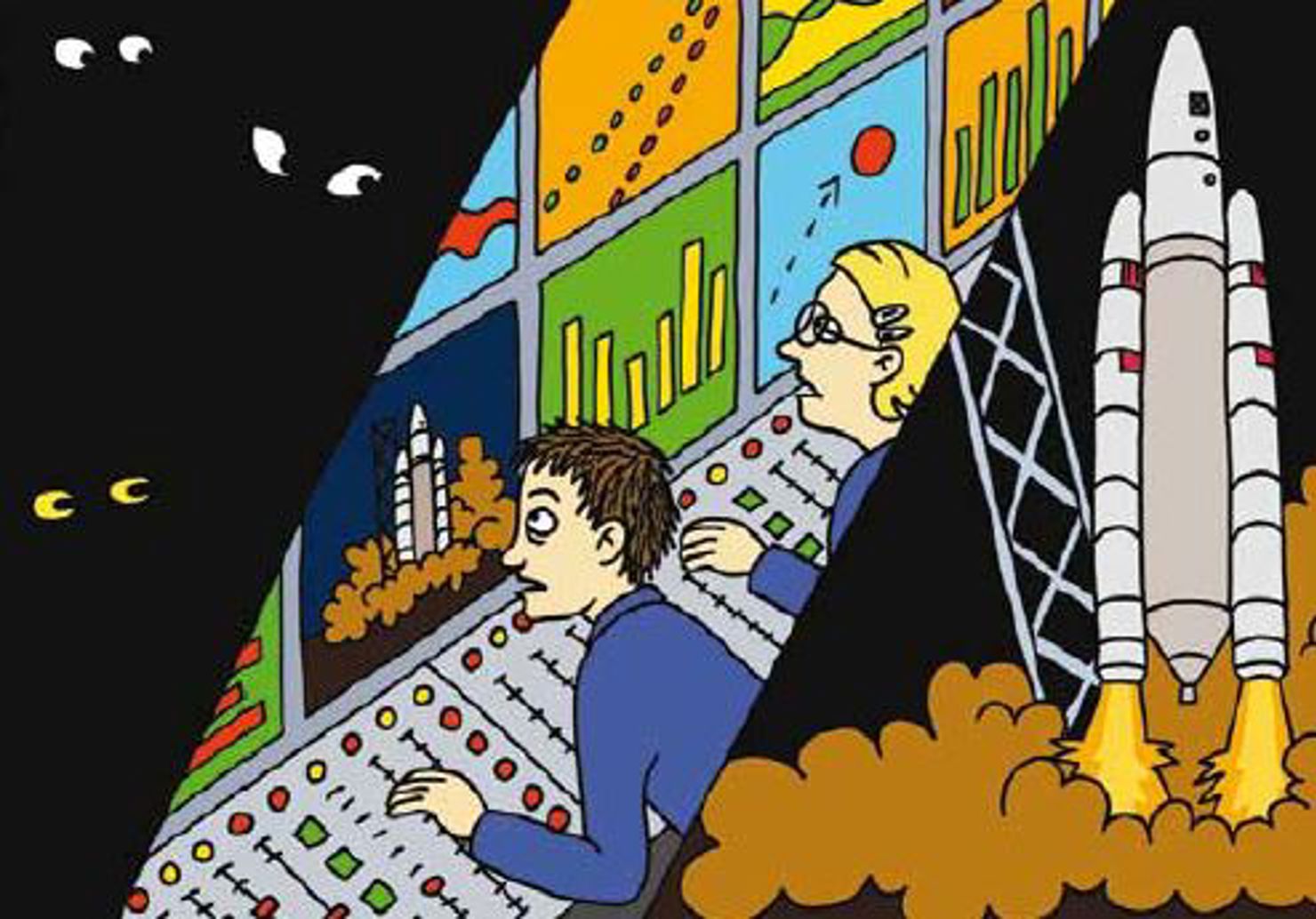 Illustration ur läromedlet Vi rymmer till rymden