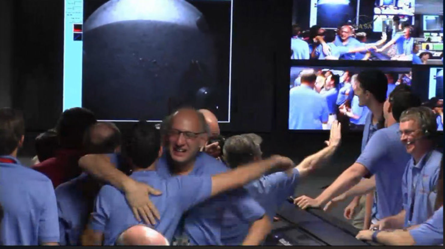 Bild på kontrollrummet efter landningen.