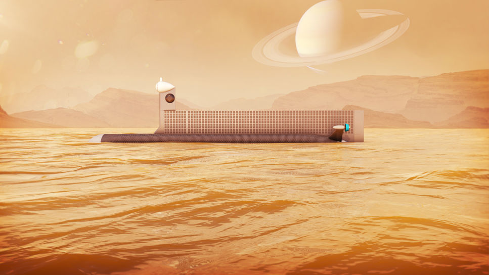Ubåt som ska utforska havsdjupen på månen Titan.