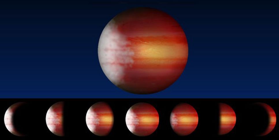 Ljuset från stjärnan en exoplanet kretsar runt, reflekteras i olika delar på planeten, och liksom månen genomgår planeten olika faser, från ny till full, där olika mängder ljus reflekteras. 