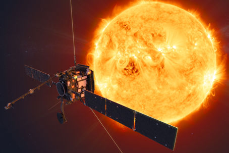 Solar_Orbiter.jpg Solar Orbiter flyger genom kometsvans på vägen mot solen