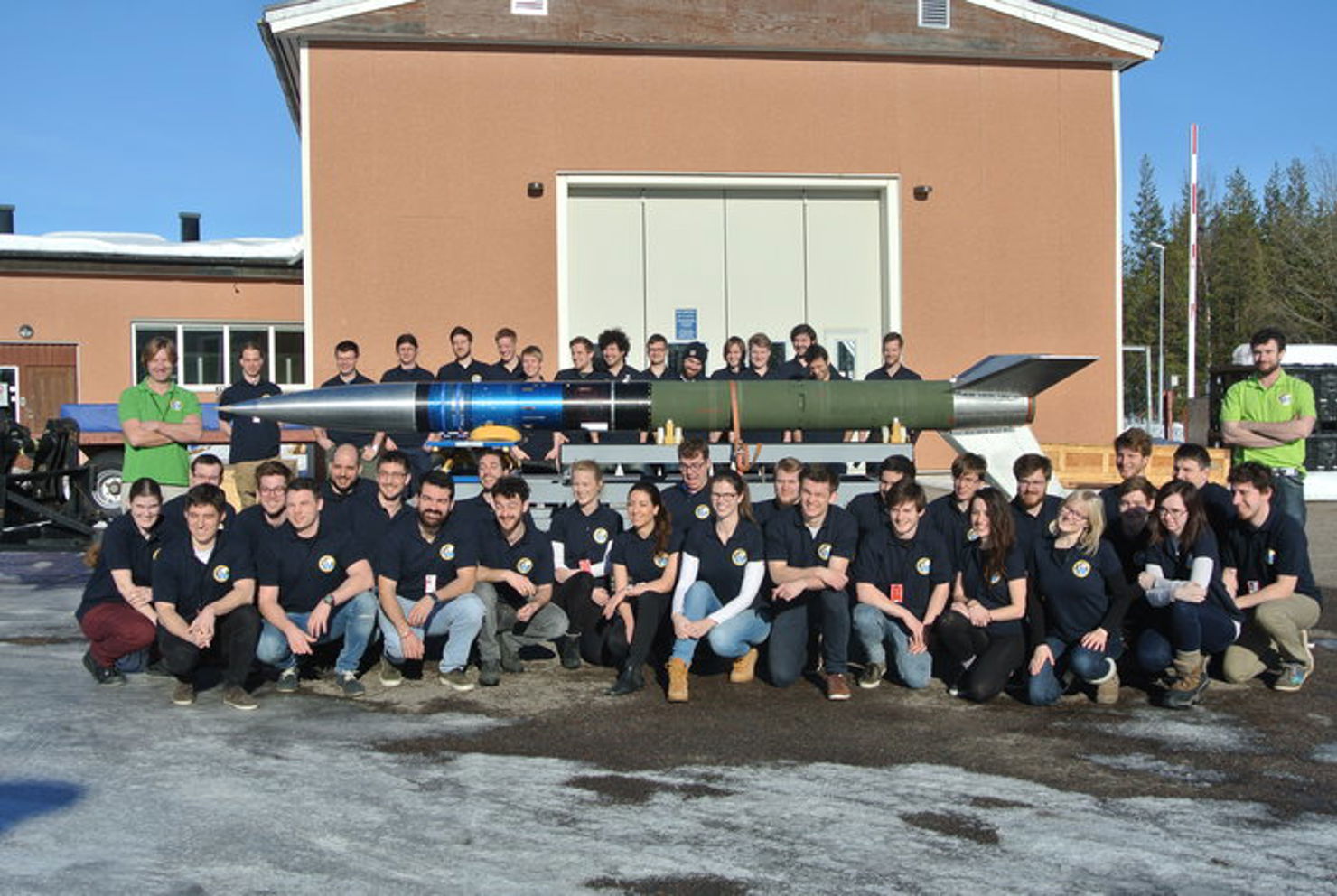 Studenterna som deltog i uppsändningen av Rexus 17 och 18.