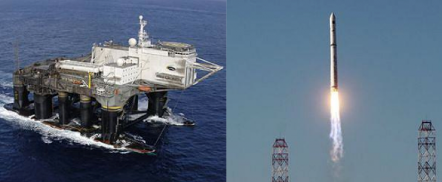 Raket sändes upp från havsplattform