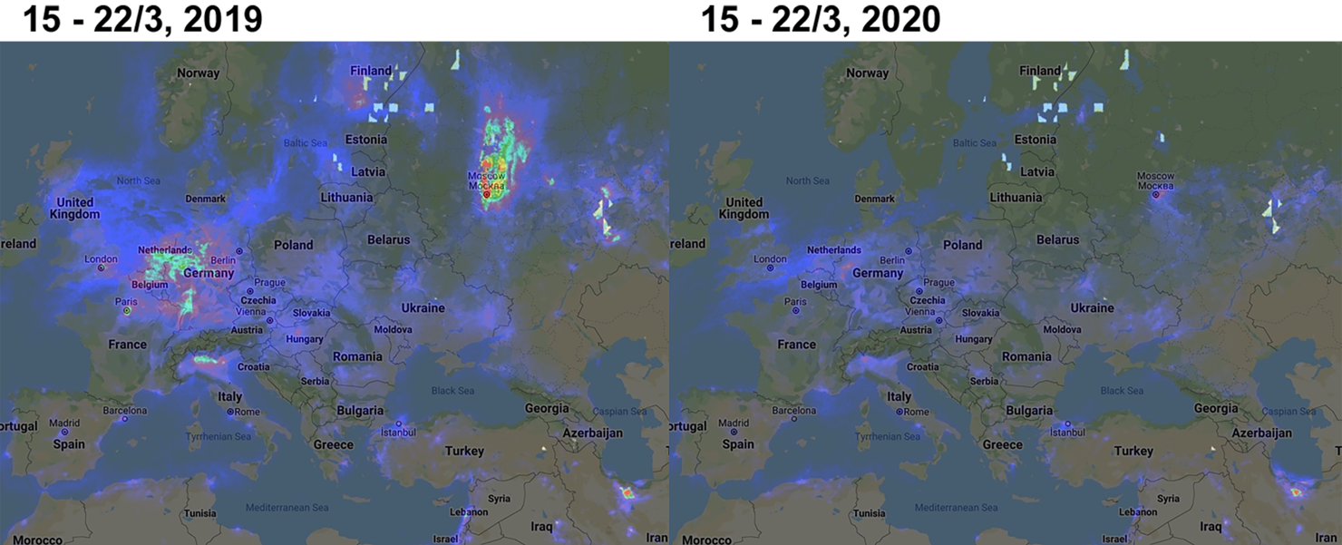 Fortsatt kraftigt sänkta föroreningsnivåer i Europa