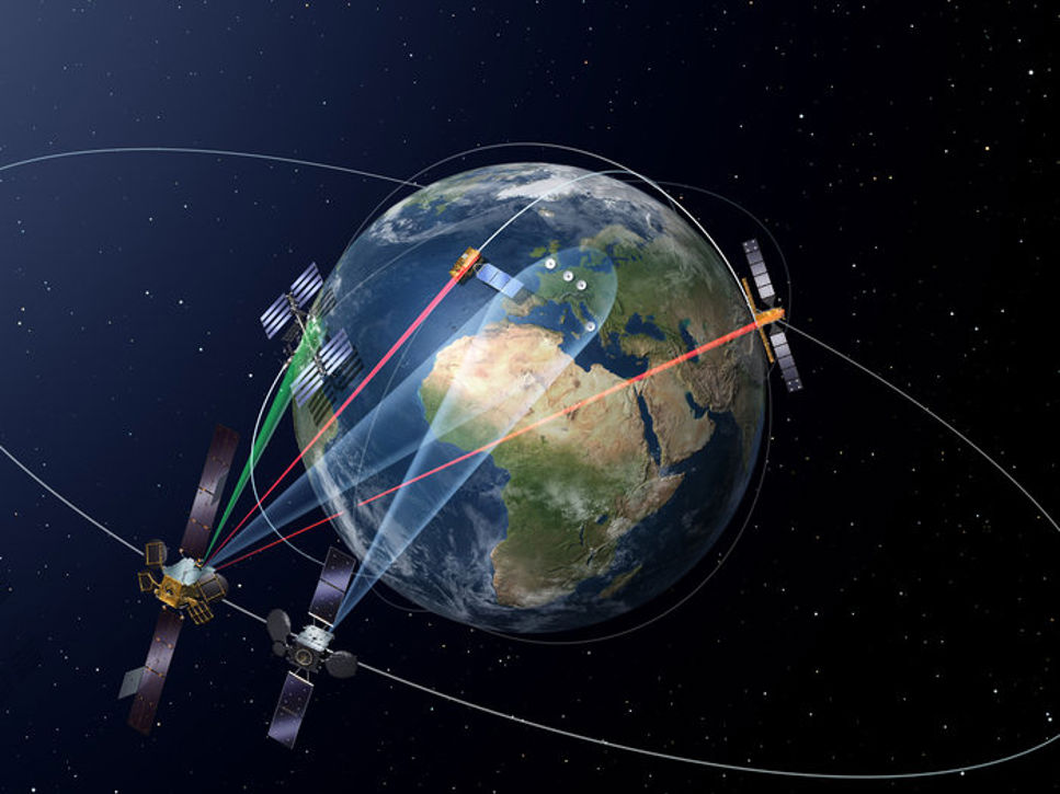 EDRS - en planerad europeisk konstellation av satelliter för datatrafik via laser.