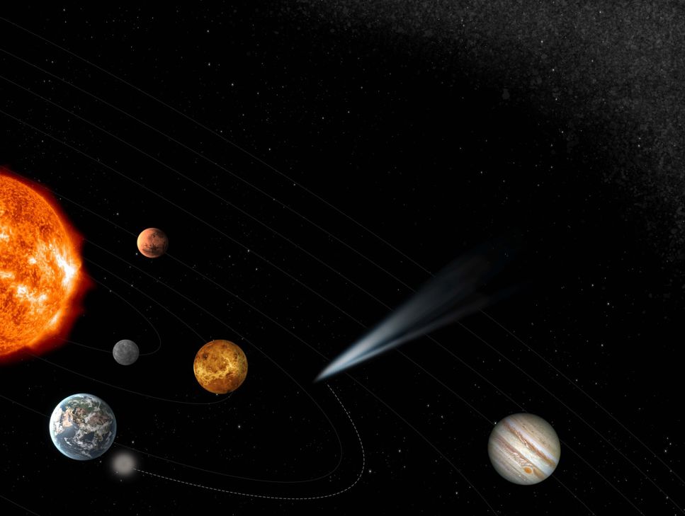 Illustration över Comet Interceptor