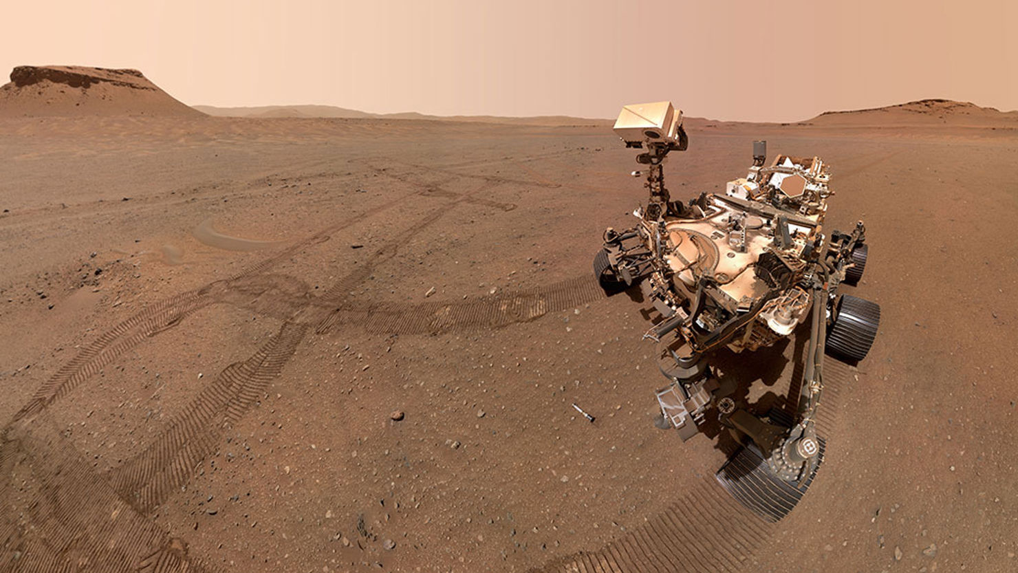 Selfie Perserverance Credits NASA JPL Caltech MSSS 16_9.jpg Perceverance på Mars med stenprover.