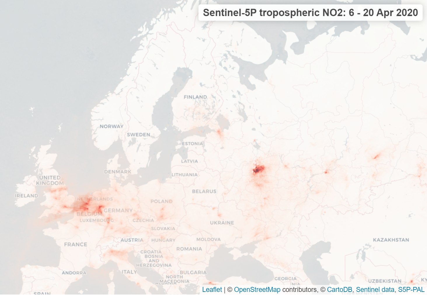 Nu kan du följa halterna av kvävedioxid i atmosfären