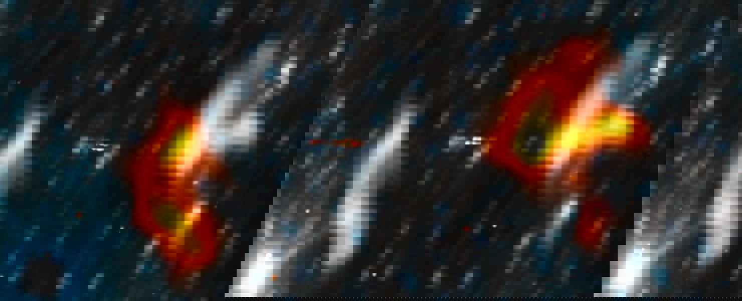 Den något suddiga bilden på megagalaxen  Alcyoneus.