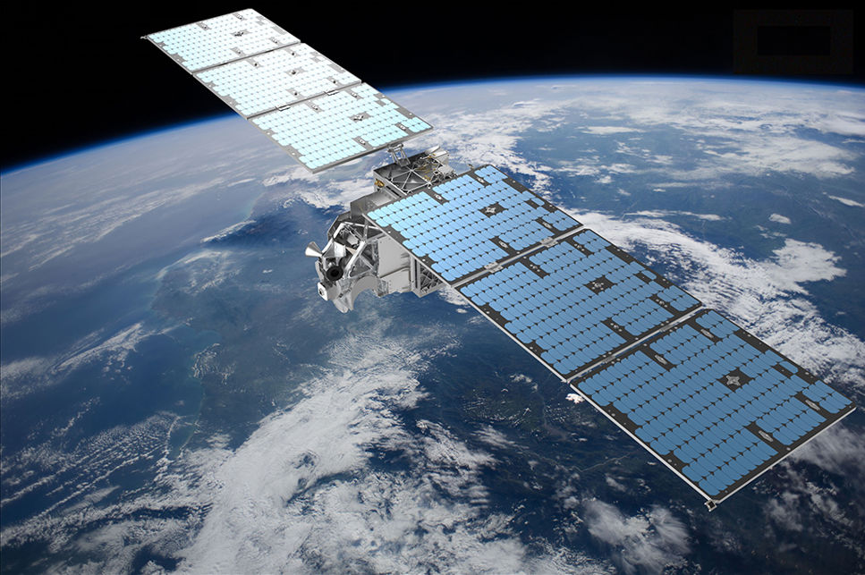 Illustration av Arctic Weather Satellite i rymden
