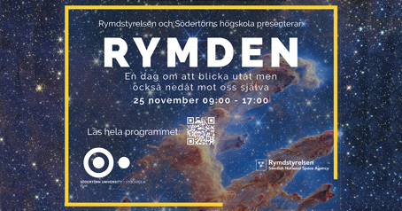 Pillars of creation med text på om rymddagen på Södertörns högskola